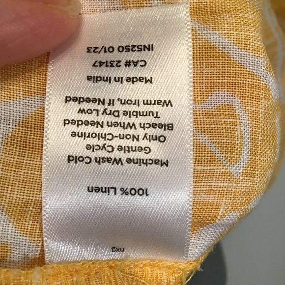 Talbots Square Neck Linen Top in Leafy Tropical Print Size M - Picture 12 of 14